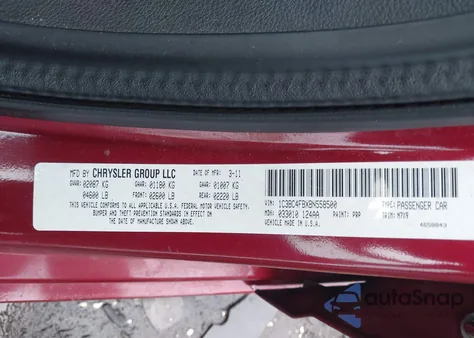 2011 Chrysler 200 Lx из США, поврежденный, VIN 1C3BC4FBXBN558500